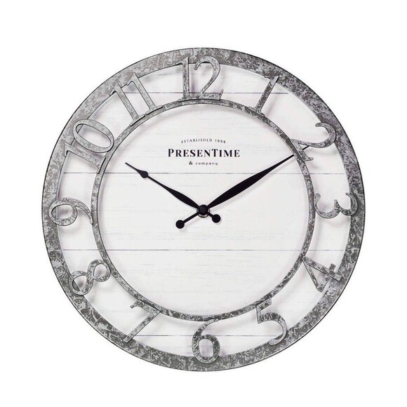 10" Farmhouse Series Wall Clock Galvanized Steel Style Retro Steampunk Rustic - Picture 1 of 6
